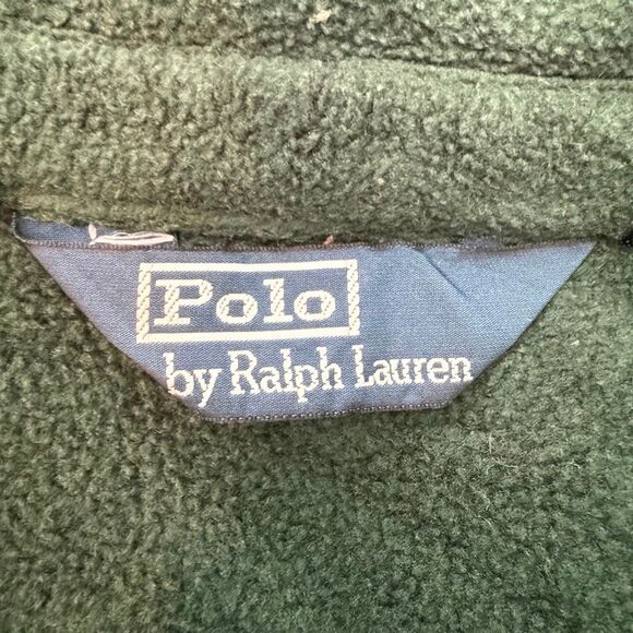 Vintage 90s Polo Ralph Lauren Polartec Teddy Fleece Jacket Hunter Green Full Zip - Picture 6 of 9
